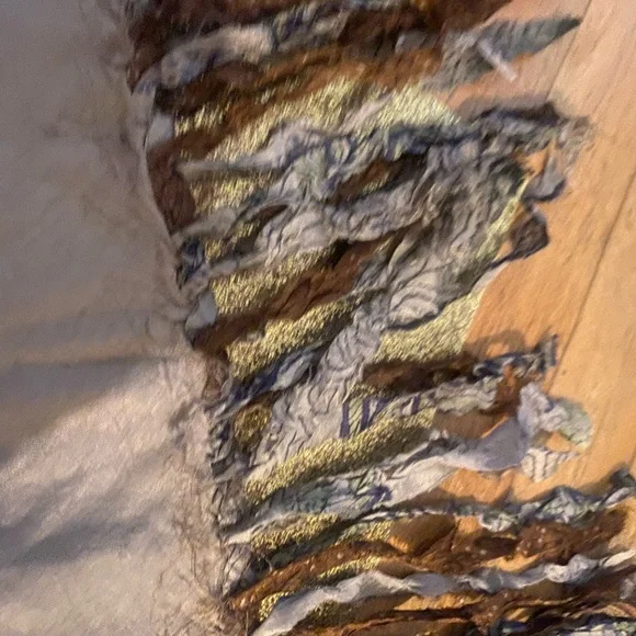 CHAN LUU LUX RARE FRINGE WOOL-SILK Scarf UNIQUE BOHOMIAN - Picture 6 of 8